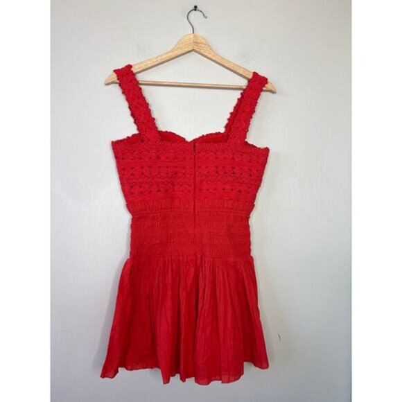 NEW Sea New York Camila Pleating Sleeveless Romper Women's Red Size: 0 - Picture 7 of 9